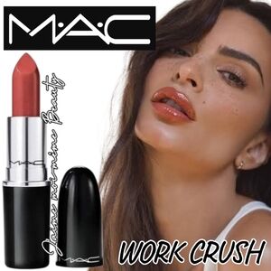 MAC Cosmetics Lustreglass Sheer Shine Work Crush Lipstick- Flesh Tone Nude Brown